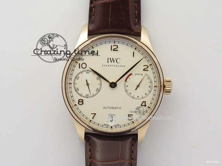 MIROTIME 0318 Effortless Portuguese Fa Jones IW544201 RG GSF 1:1 Best Edition White Dial On Leather Strap 7228
